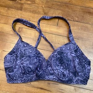 Athleta Purple Printed Bikini Swim Top